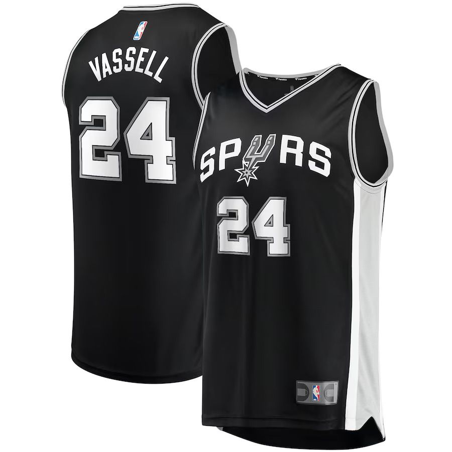 Men San Antonio Spurs 24 Devin Vassell Fanatics Branded Black Fast Break Replica NBA Jersey